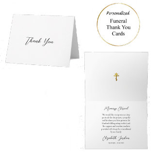 Classic Script Orthodox Christian Funeral Thank You Card
