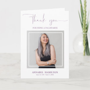 Classic Script Pallbearer Thank You Photo Card