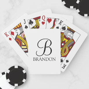 Classic Script Personalised Monogram and Name Playing Cards