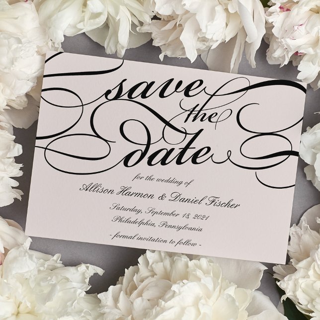 Classic Script Save the Date | Cameo Blush (Creator Uploaded)