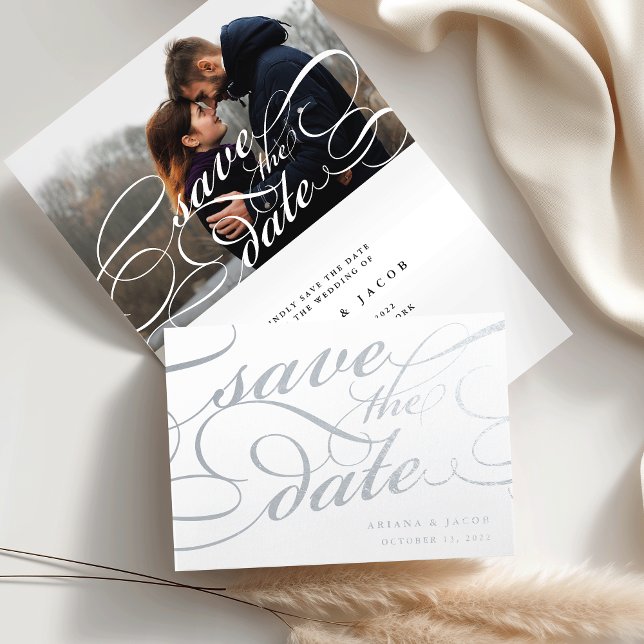 Classic Script Save the Date Foil Card (Creator Uploaded)