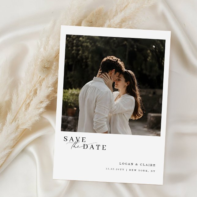 Classic Script Simple Photo Wedding Save The Date (Creator Uploaded)