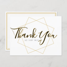 Classic Script Thank You Card