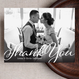 Classic Script Thank You Wedding Invitation