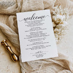 Classic Script Wedding Itinerary - Wedding Welcome Program<br><div class="desc">Welcome your guest with this lovely letter - great for hotel gift bags for for out of town guests!</div>