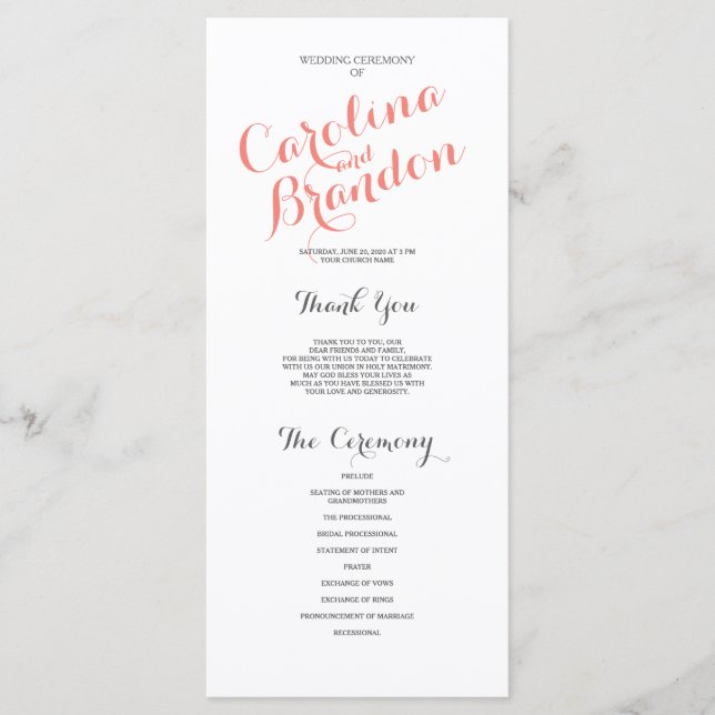 Classic Script | Wedding Program (Front)