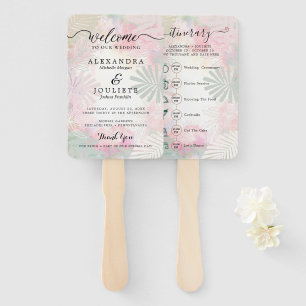 Classic Script Wedding Program and Timeline Hand F Hand Fan