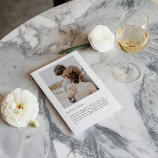 Classic Script Wedding Thank You Card with Custom 