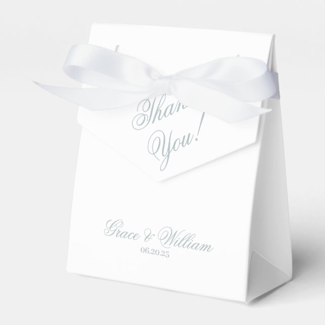 Classic Script Wedding Thank You Favour Box (Front Side)