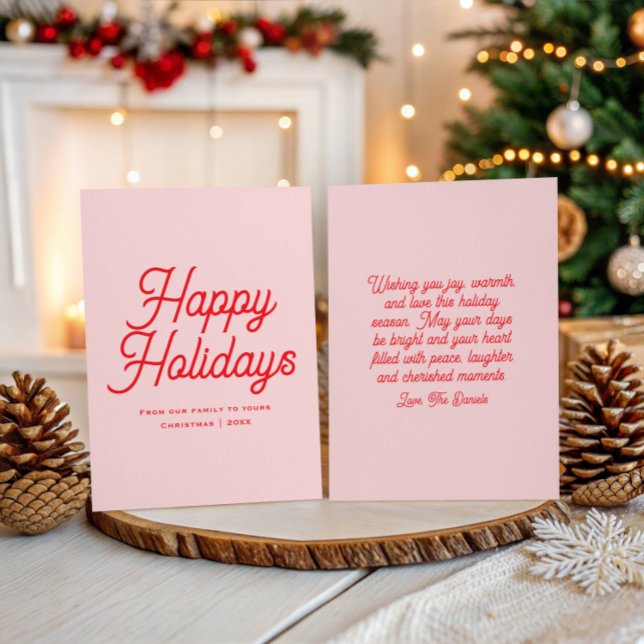 Classic Script Whimsical Elegant Happy Holidays Holiday Card (Creator Uploaded)