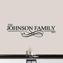 Classic Scroll Family Name X-Large Wall Decal