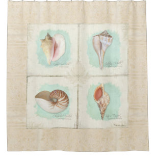 Classic Sea Shells Beach Ocean Shore Coastal Decor Shower Curtain