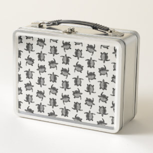 Classic Sea Turtle Print CUSTOM BACKGROUND COLOR Metal Lunch Box