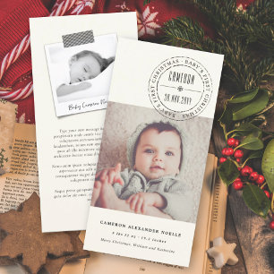 Classic Seal Baby's First Christmas Photo Card