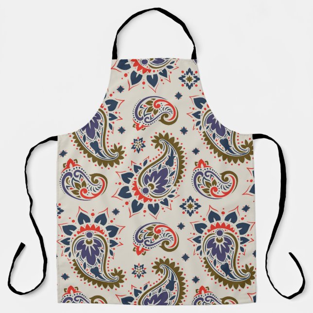 Classic seamless paisley pattern design. apron (Front)