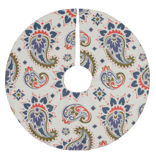 Classic seamless paisley pattern design. brushed polyester tree skirt