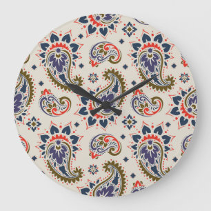 Classic seamless paisley pattern design. large clock