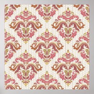 Classic seamless pattern. Damask orient colourful Poster