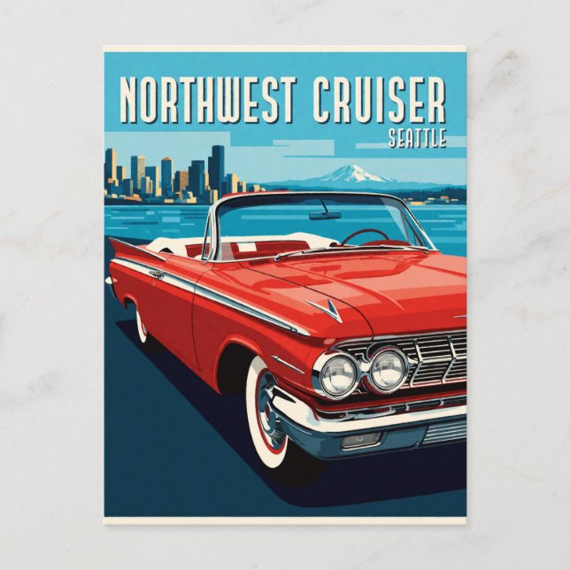 Classic Seattle Road Cruiser Postcard (Front)