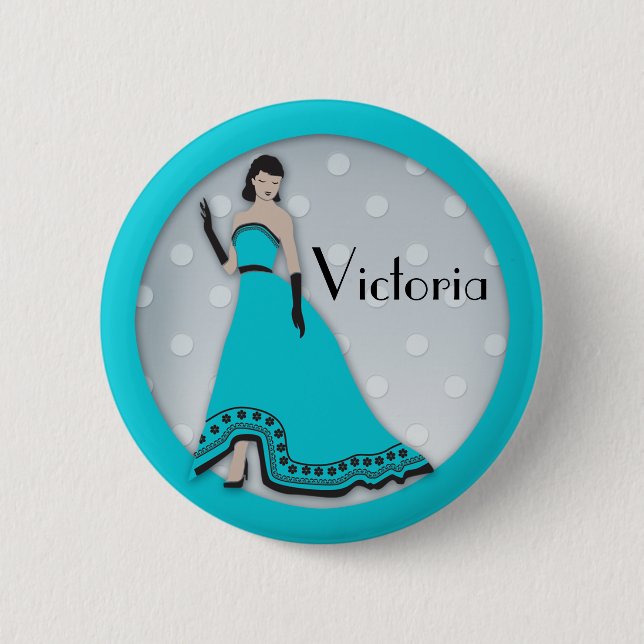Classic Senorita in Turquoise and Silver Button (Front)