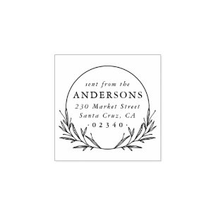 Classic Sent From Family Name & Return Address Rubber Stamp