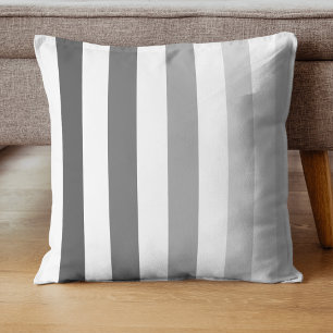 Classic Shaded Grey & White stripes pattern Cushion