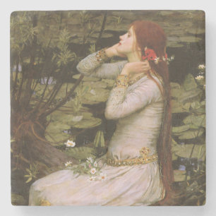 Classic Shakespeare Ophelia Pond Lily Fine Art Stone Coaster
