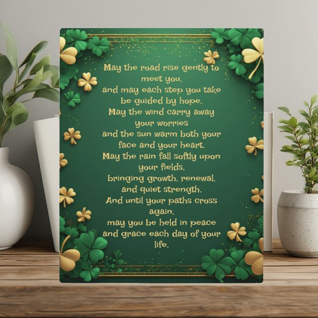 Classic Shamrock Celtic Irish Blessing Good Luck Plaque (Classic Shamrock Celtic Irish Blessing Good Luck Plaque)