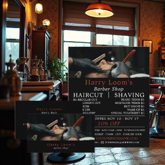 Classic Shave, Men's Barbers Advertising Flyer