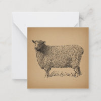 Classic Sheep Art Illustration Antique Farm Animal