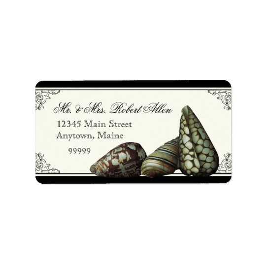 Classic Shells Black Cream - Return Address Labels