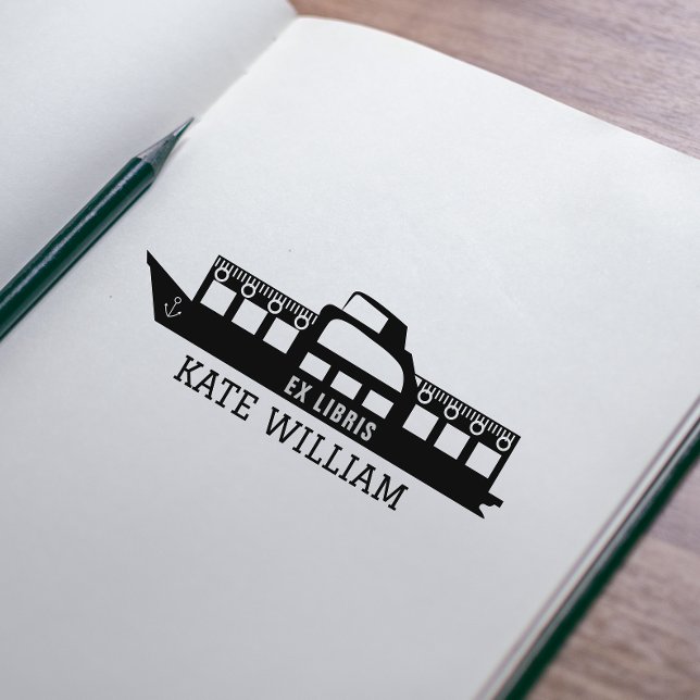 Classic Ship Custom ex libris Self-inking Stamp (Creator Uploaded)