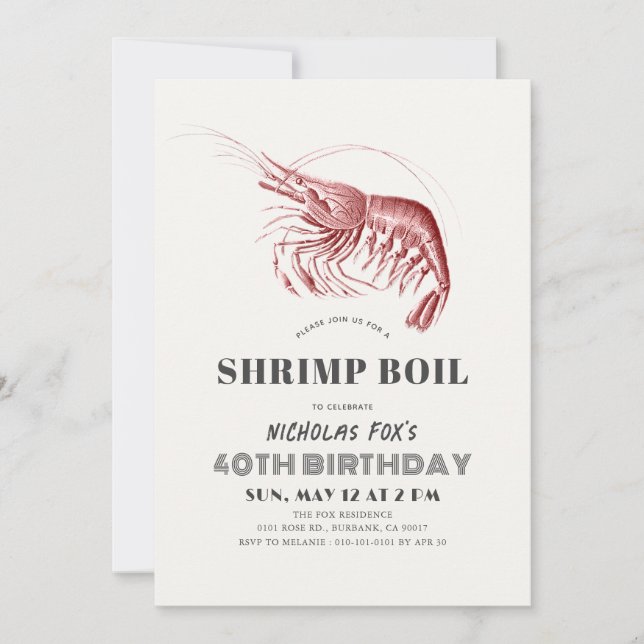 Classic Shrimp Boil Birthday Invitation (Front)