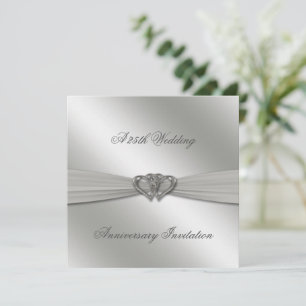 Classic Silver 25th Wedding Anniversary Invite