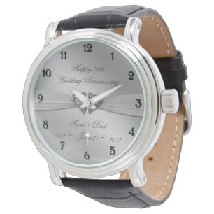 Classic Silver 25th Wedding Anniversary Watch