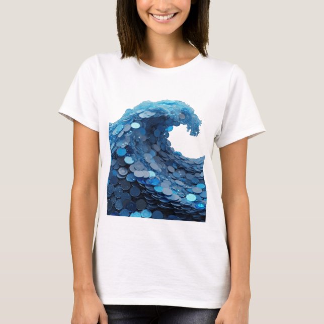 Classic Silver ABSTRACT ART Design T-Shirt (Front)