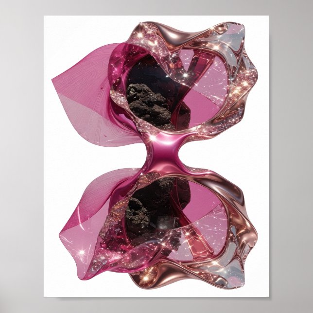 Classic Silver ABSTRACT ART Graphic Design Poster (Front)