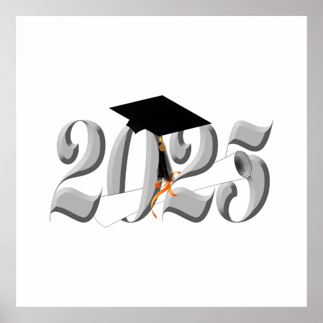 Classic Silver Bold Class of 2025 Poster (Front)