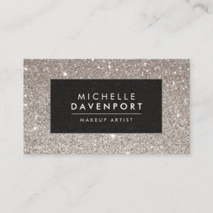 Classic Silver Glitter Makeup Artist Business Card