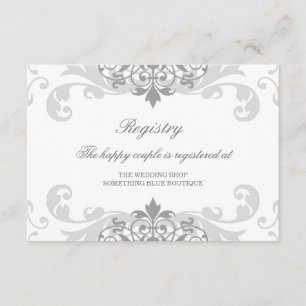 Classic Silver Grey Ironworks Wedding Registry Enclosure Card