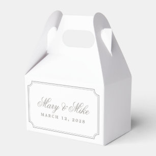 Classic Silver Grey Wedding Favour Box