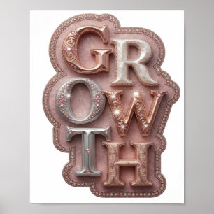 Classic Silver GROWTH Graphic Design Poster