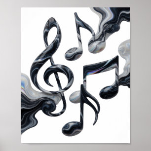 Classic Silver MUSIC IN MOTION Custom Design Poster
