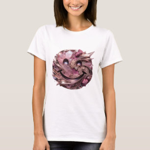 Classic Silver PINK CRYSTALS AND METALIC ORNAMENTS T-Shirt