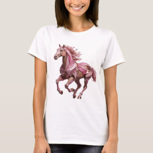 Classic Silver PINK HORSE Quote Design T-Shirt
