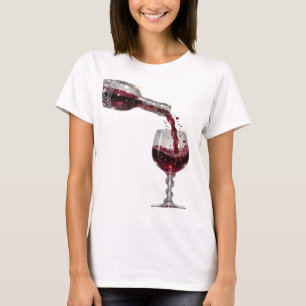 Classic Silver RED WINE Print T-Shirt