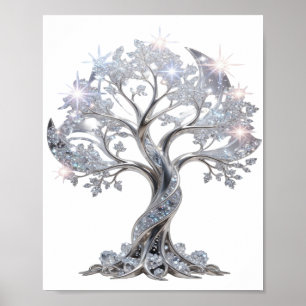 Classic Silver TREE OF LIFE Poster