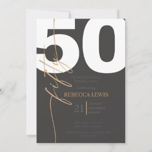 Classic Simple 50th Modern Adult Birthday Invitation