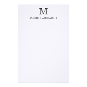 Classic Simple Basic Modern Monogram Initial Stationery