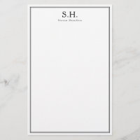 Classic Simple Black Monogram Name Minimalist Chic